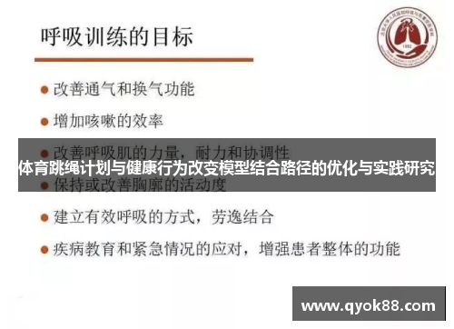 体育跳绳计划与健康行为改变模型结合路径的优化与实践研究